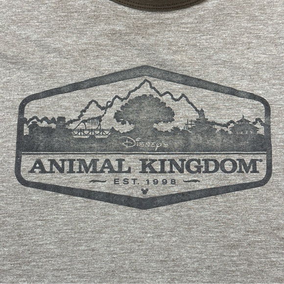 Vintage 1998 Walt Disney World Animal Kingdom Logo Brown XL T-shirt - Picture 2 of 5